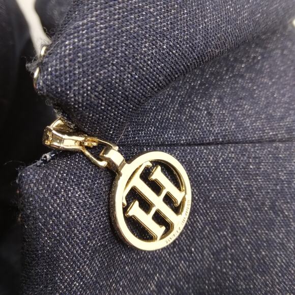 Tommy Hilfiger Indigo Fit and Flare Dress Size 8 Sparkle Denim Look Stretchy - Picture 10 of 15